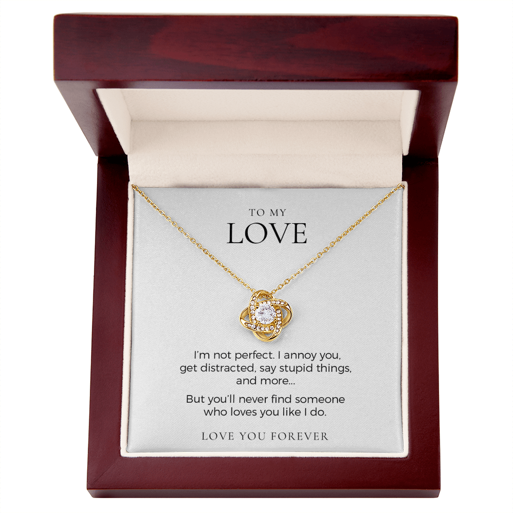 Love Knot Necklace, Heartfelt Gift for Her, Love You Jewelry, Ideal for Birthdays and Special Occasions