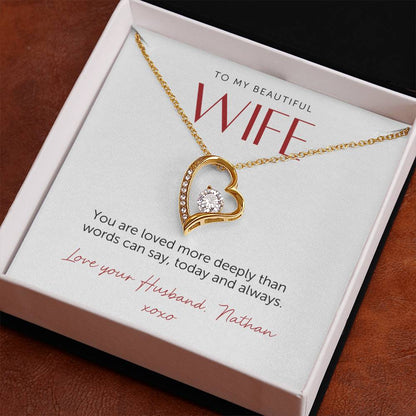To My Wife Necklace, Valentine’s Day Gift for Wife, Loved Beyond Measure Jewelry, Romantic Gift for Her, Anniversary Necklace