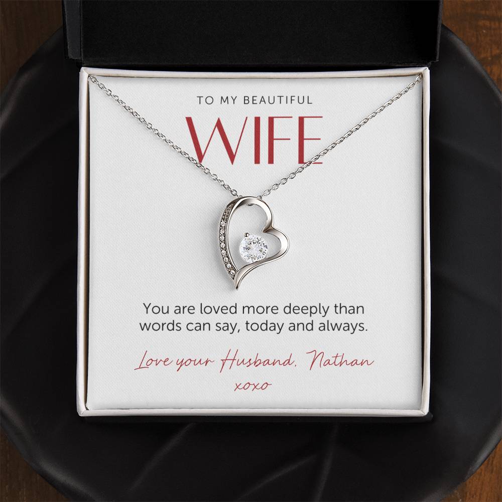 To My Wife Necklace, Valentine’s Day Gift for Wife, Loved Beyond Measure Jewelry, Romantic Gift for Her, Anniversary Necklace