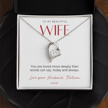 To My Wife Necklace, Valentine’s Day Gift for Wife, Loved Beyond Measure Jewelry, Romantic Gift for Her, Anniversary Necklace