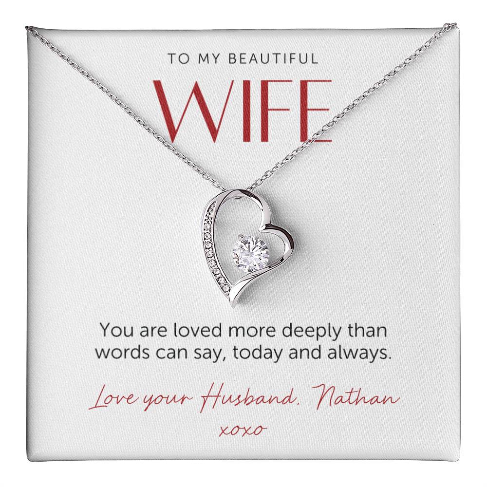 To My Wife Necklace, Valentine’s Day Gift for Wife, Loved Beyond Measure Jewelry, Romantic Gift for Her, Anniversary Necklace