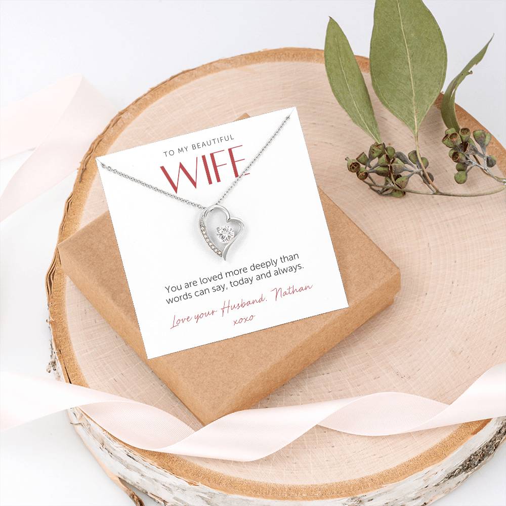To My Wife Necklace, Valentine’s Day Gift for Wife, Loved Beyond Measure Jewelry, Romantic Gift for Her, Anniversary Necklace