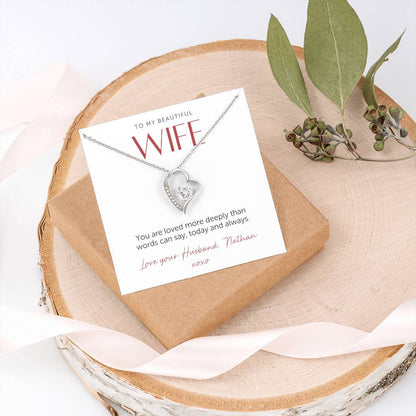 To My Wife Necklace, Valentine’s Day Gift for Wife, Loved Beyond Measure Jewelry, Romantic Gift for Her, Anniversary Necklace