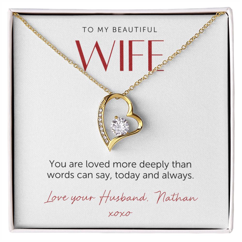 To My Wife Necklace, Valentine’s Day Gift for Wife, Loved Beyond Measure Jewelry, Romantic Gift for Her, Anniversary Necklace