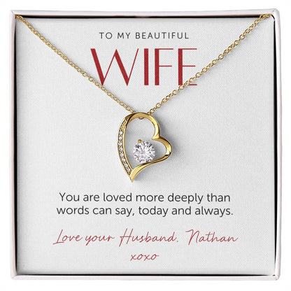 To My Wife Necklace, Valentine’s Day Gift for Wife, Loved Beyond Measure Jewelry, Romantic Gift for Her, Anniversary Necklace