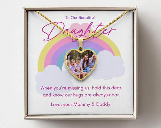 Personalized Child Necklace - Upload Photo and Engrave - Unique School Kindy Missing Family