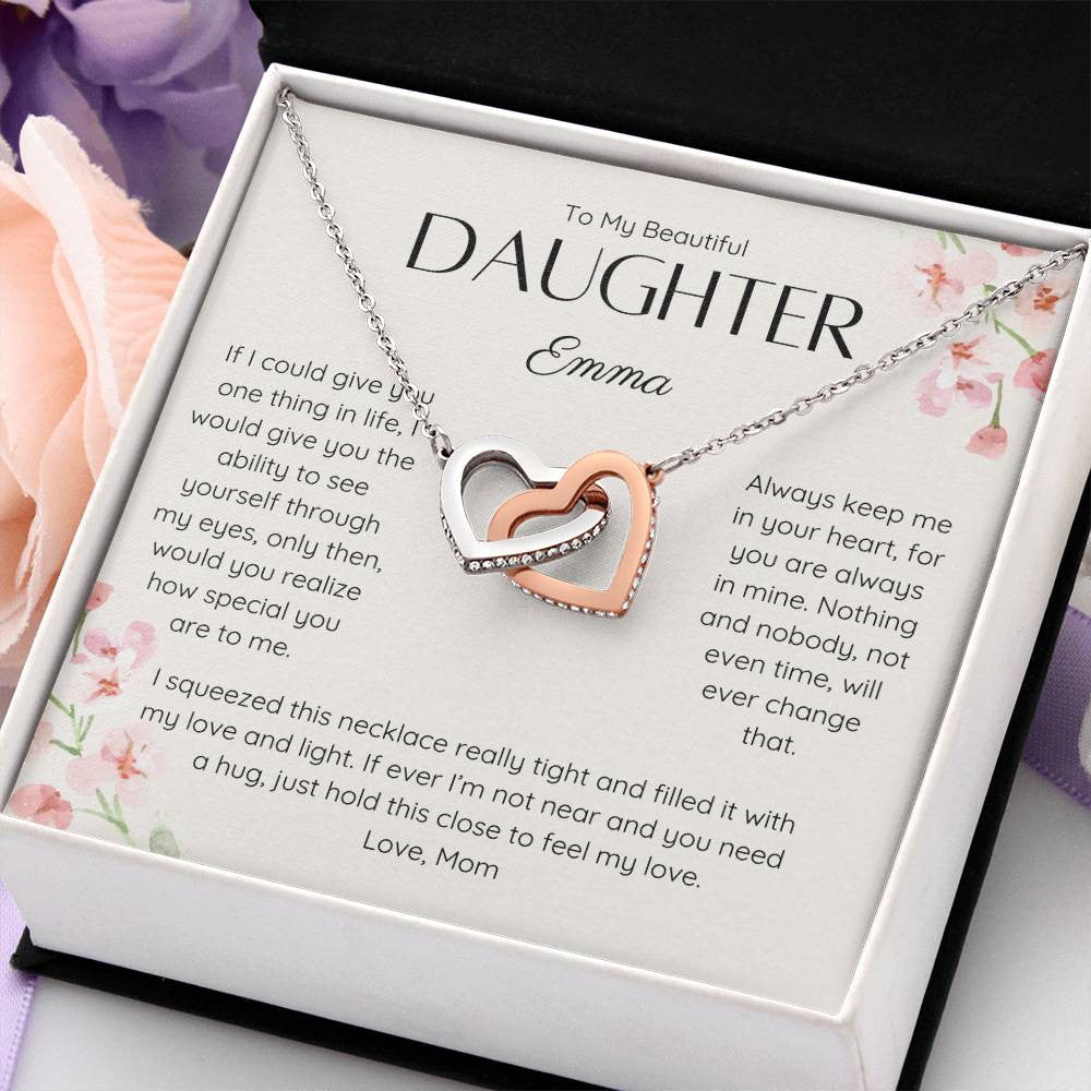 Personalized Daughter Gift from Mom Necklace - Sentimental Keepsake for Daughter - Encouragement Gift for Her - Perfect for Weddings - Unique Daughter Present