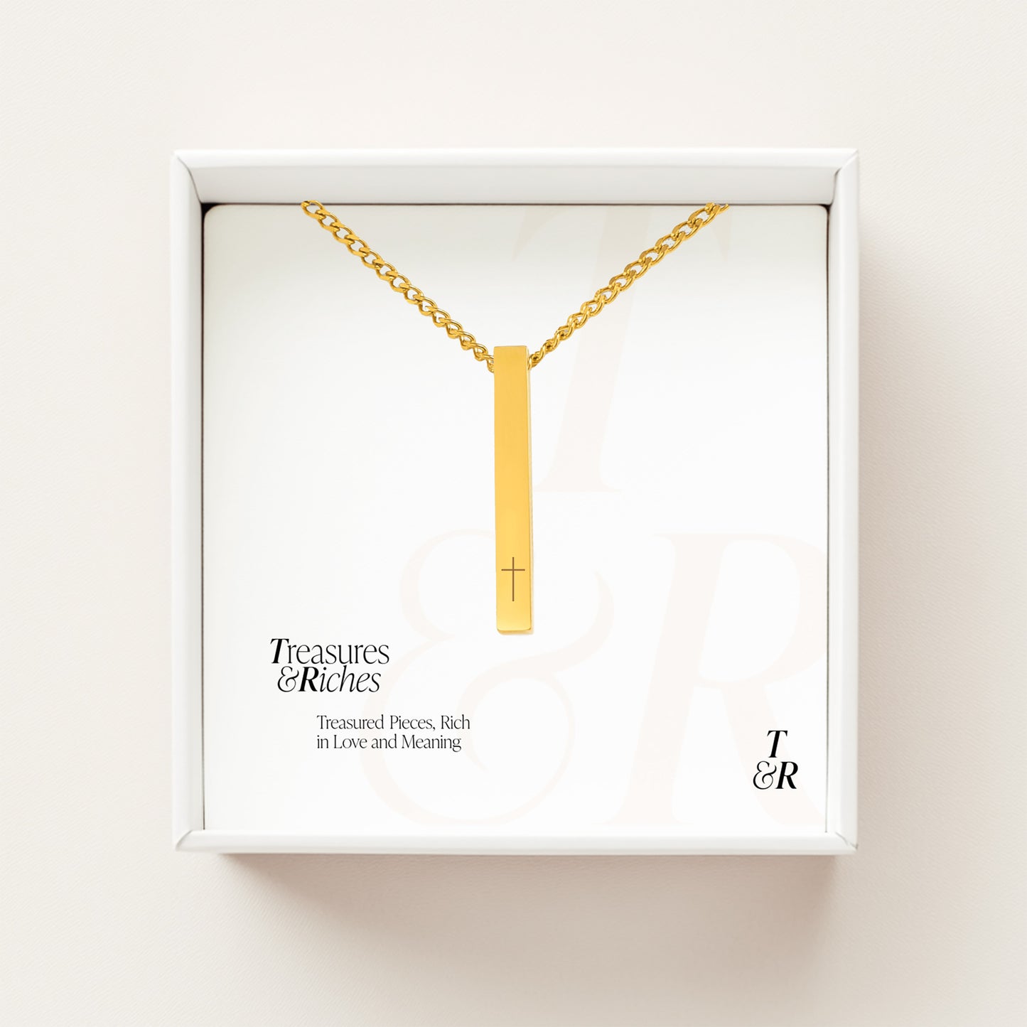 3D Bar Cuban Chain Necklace - Personalize with your favourite scripture, date or message