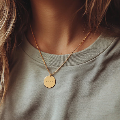 Mama Gift for mom, new mom Custom mom necklace with custom engraving Kids Names or message on back, Gift for Mother's Day