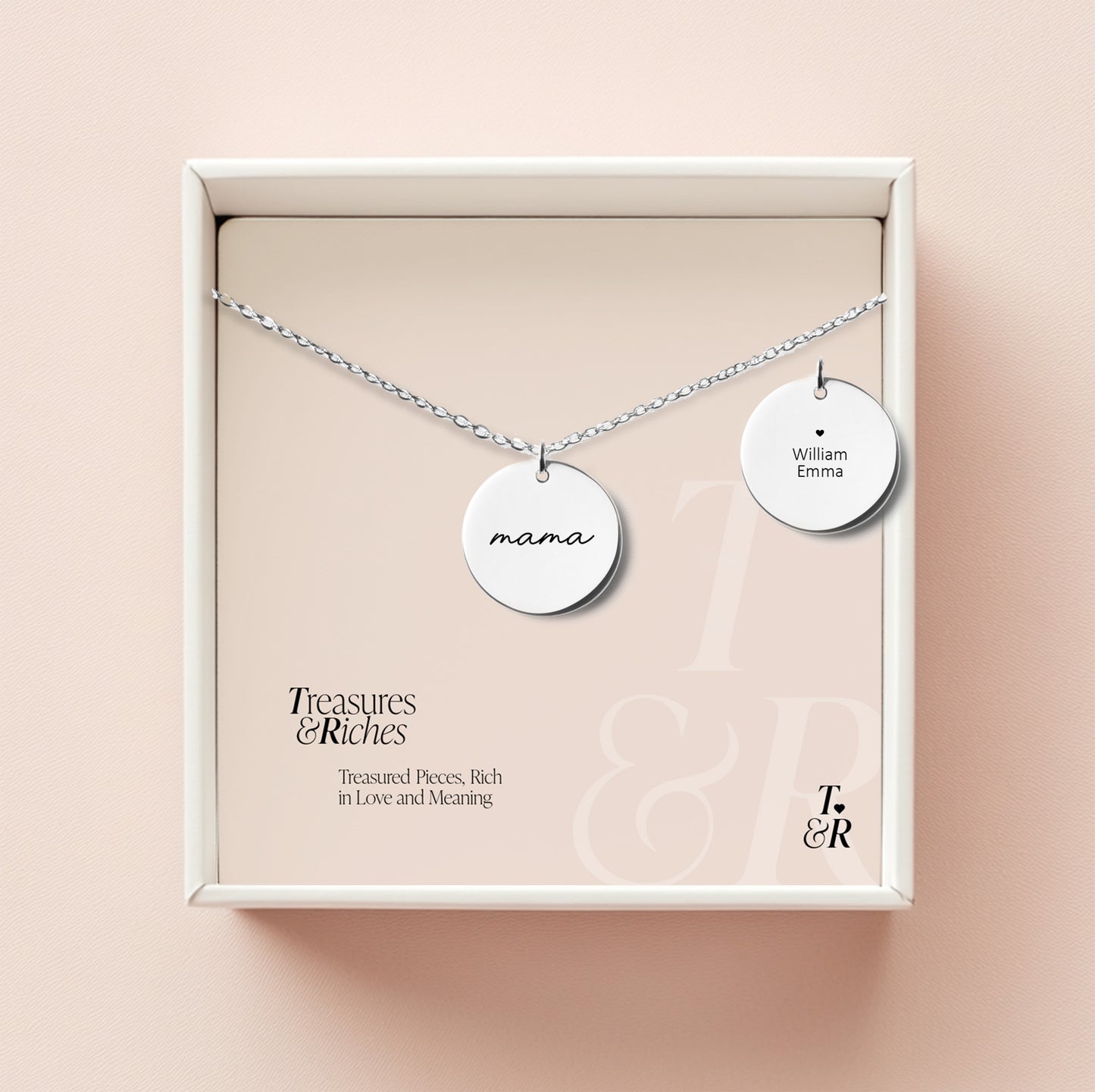 Mama Gift for mom, new mom Custom mom necklace with custom engraving Kids Names or message on back, Gift for Mother's Day