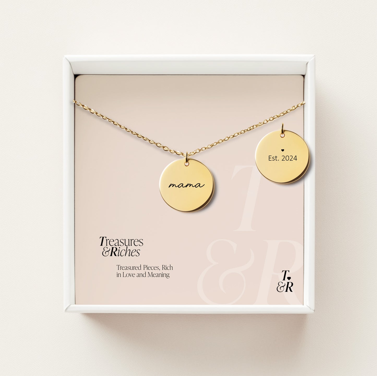 Mama Gift for mom, new mom Custom mom necklace with custom engraving Kids Names or message on back, Gift for Mother's Day