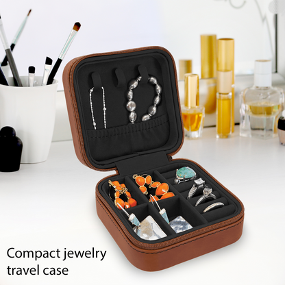 Premium PU Leather Jewelry Organizer 4" x 4"